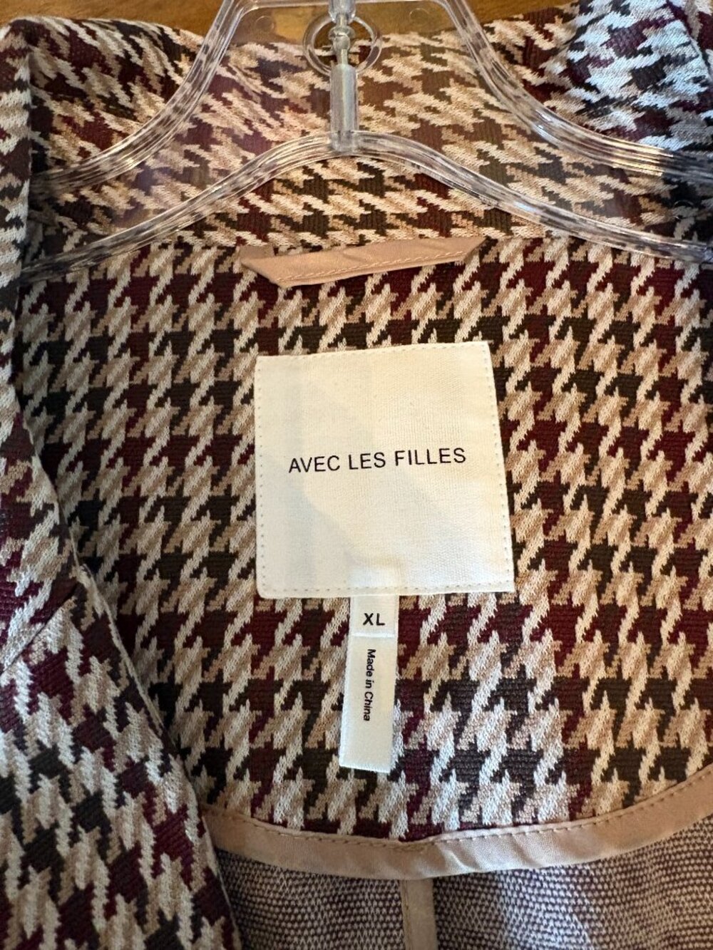 NWT Avec Les Filles Oversized Longline Houndstooth Plaid Blazer. Size XL - Picture 8 of 14